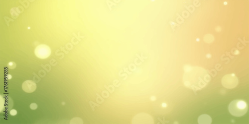 Soft focus golden yellow and green gradient with bokeh lights and subtle sparkle effects
