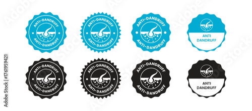 Anti dandruff logo or Anti dandruff label vector isolated in flat style. Best Anti dandruff logo vector for product packaging design element. Anti dandruff label vector for packaging design element.