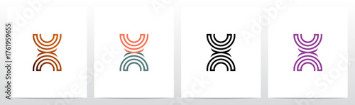 Circular Lines Concentric Geometric Letter Initial Logo Design X