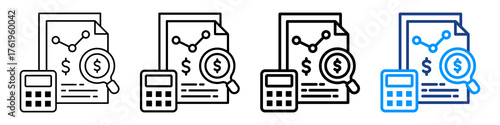 Budgeting & Tracking Icon Different Style Outline Collection Set.