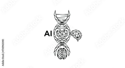 Abstract representation of artificial intelligence and human consciousness exploring the complexities of the mind and heart.