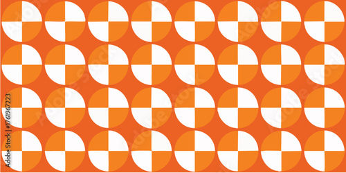Retro orange and white geometric circle pattern evoking a vintage aesthetic design
