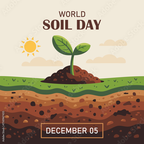 World soil day background celebrated on december 5.