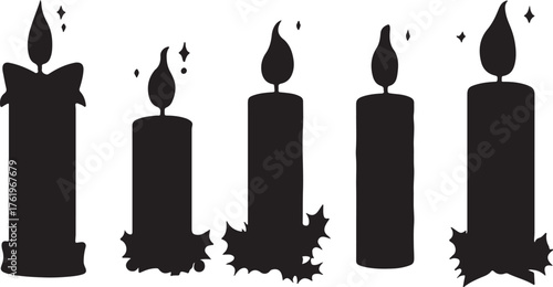 A vibrant vector illustration shows a set of dancing fire flames on a bottle and glass, perfect for a vintage Christmas celebration drink design