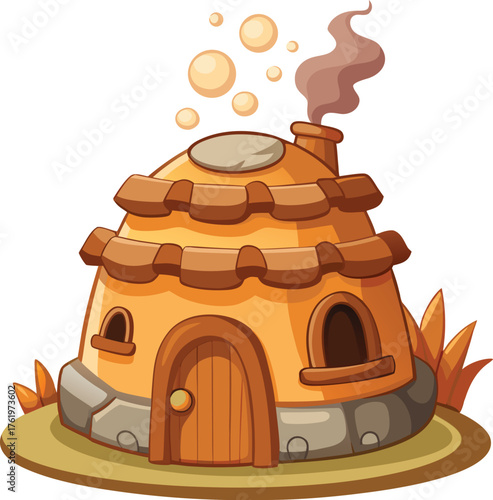 Cartoon Fantasy Hut – Tribal House Vector