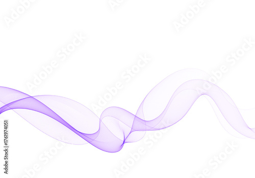 Elegant horizontal abstract purple smoke wave on white. Eps 10