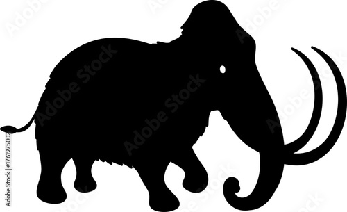mammoth silhouette cartoon Illustration