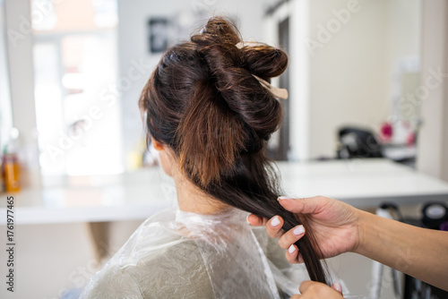 Scissors cutting hair