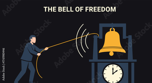 A Man Rings the Bell of Freedom Causing Ripples of Independence