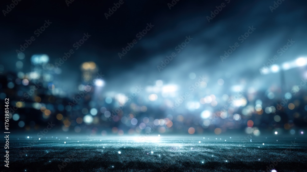 Fototapeta premium Night city lights background with bokeh effect