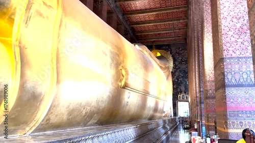 Golden Reclining Buddha Statue