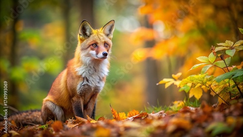 Majestic Red Fox in Forest - Wildlife Photography Stock Image