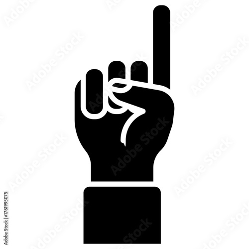 Raised first hand gesture vector icon. Hand gesture icon solid style. perfect use for logo, presentation, website, and more. modern icon design glyph style