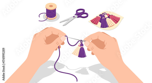 Crafting tassels by hand with needle and thread: a detailed step-by-step guide