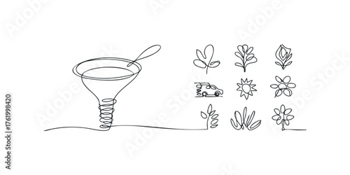 Line Art Collection of Organic Shapes and Travel