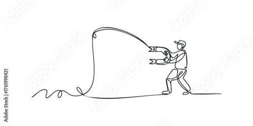 Man using a magnet to attract metal objects