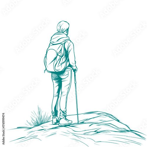 minimalist vector drawing of casual wear for a weekend road trip