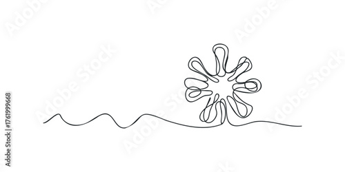 Ink splash abstract fluid shape with wavy line
