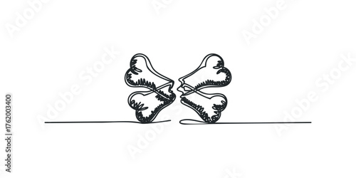 Two faces in continuous line drawing