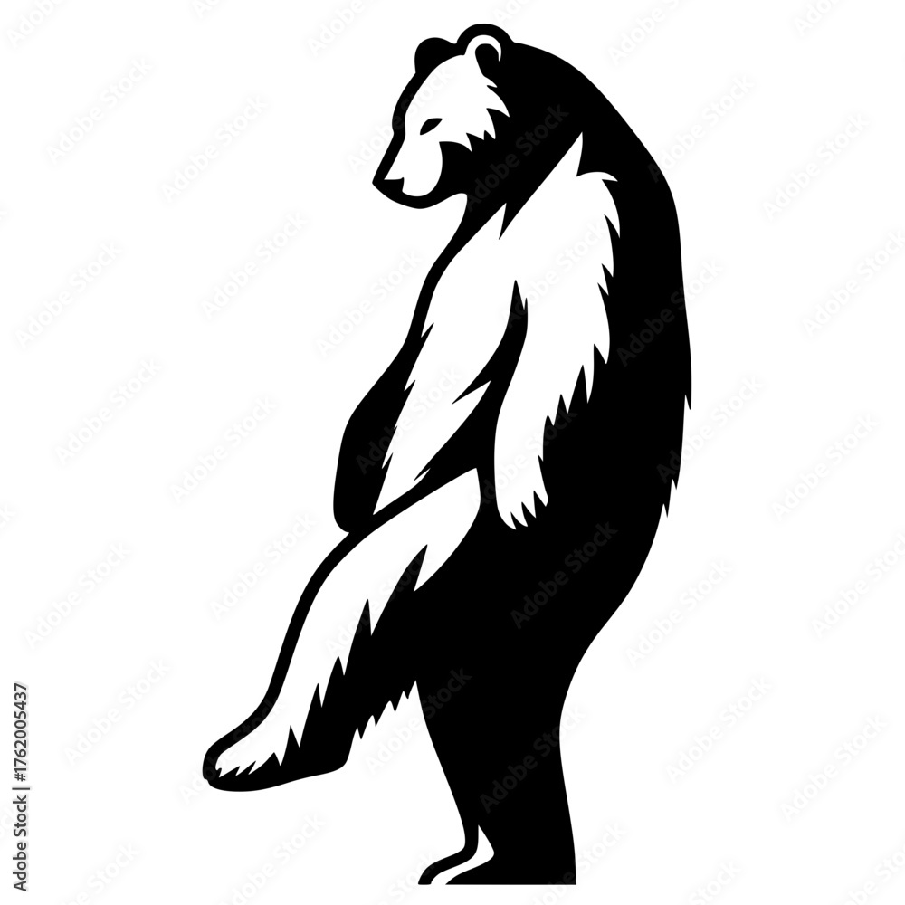 Fototapeta premium Silhouette of a walking bear