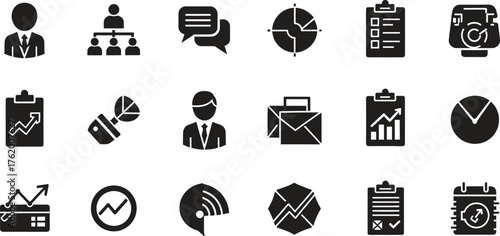 Business and Finance Icon Set for Modern Presentations and Design