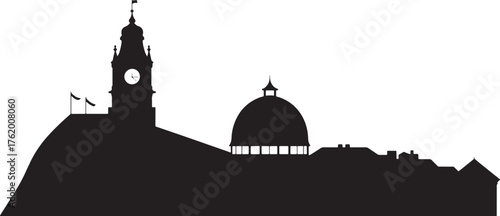 Bergen Norway Skyline Silhouette Cityscape Building Scenery Travel Famous Landmark Urban Design