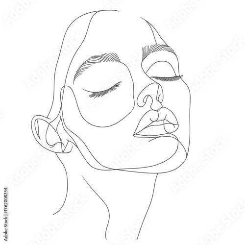 vector line art concept illustration of expressive looks