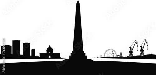 Buenos Aires Skyline Silhouette Illustration Vector Art Urban Landscape Design