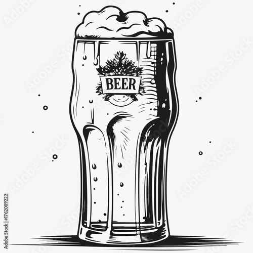 beer glass sketch illustration vector