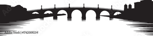Architectural Silhouette Ponte Vecchio River Reflection Urban Landmark Italian Cityscape Vista