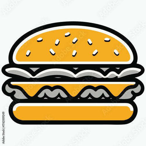 cheeseburger color illustration vector