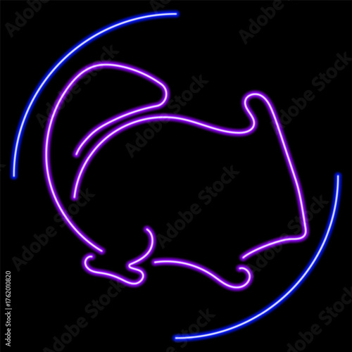 chinchila neon sign, modern glowing banner design, colorful modern design trends on black background. Vector illustration.