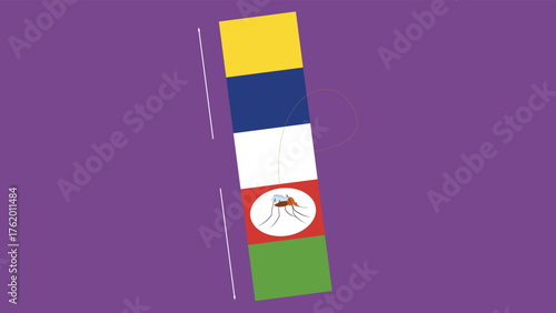 Illustration of an abstract background with a mosquito