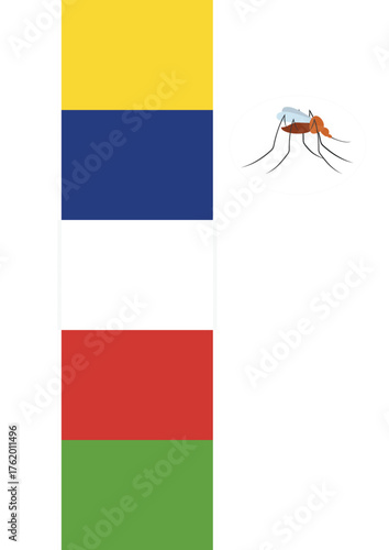 Mosquito and the flag of the Republic of Equatorial Guinea