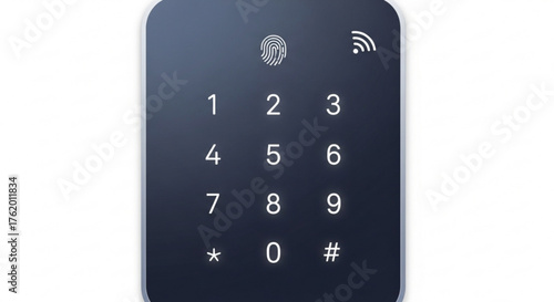 Smart card with keypad and fingerprint sensor, representing secure access and modern technology