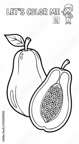 Drawing a single page about papaya