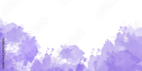 Pastel lavender purple watercolor paint brush. watercolour texture for cards, Brushstrokes and splashes.