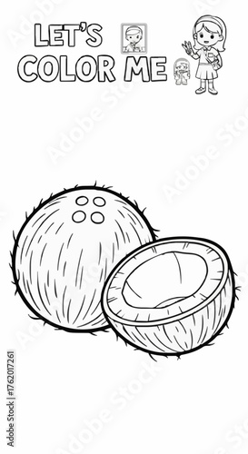 Drawing a single page about coconuts