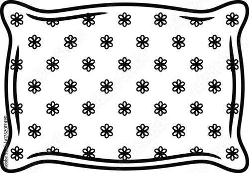 Floral pillow vector illustration decorative cushion design element art