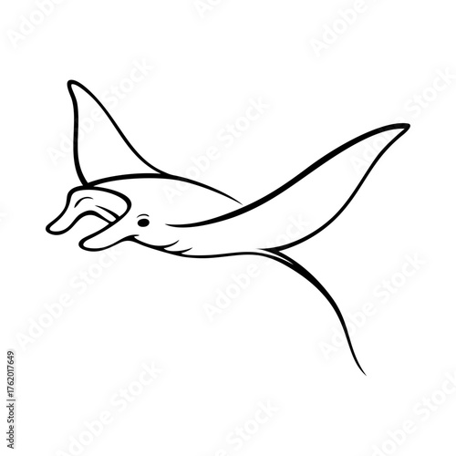 Manta logo vector illustration black and white. Simple design hand draw isolated