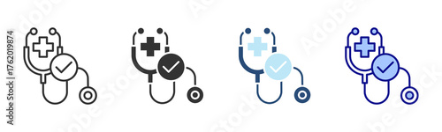 Checkup Icon Set. Designed In Multi Style