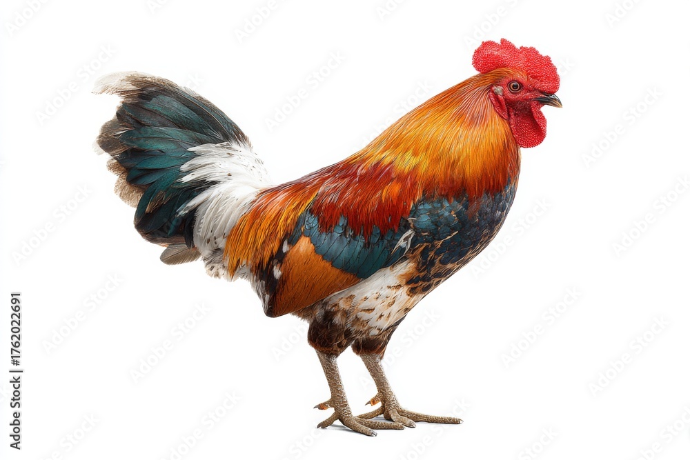 Fototapeta premium isolated rooster with a copy space