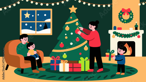 Twinkle Night Tree Time — Cozy Family Christmas Living Room