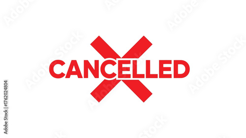 Red cancelled stamp illustration of a crossed out word isolated on white background business and document concepts
