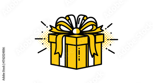 Unwrap joy with this vibrant yellow gift box, perfect for birthdays, holidays, or celebrating any occasion with a touch of modern flair and cheerful surprise