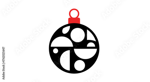 Modern Christmas ornament with geometric shapes creates a festive and stylish holiday season design for cards, decorations, or winter promotions