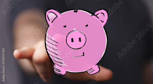 Illustration of a hand pres...
