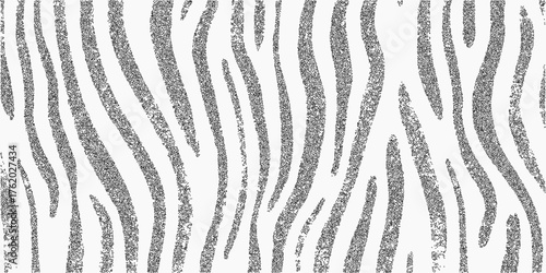 Zebra print background. Grungy shape with threshold fade dry ink areas and scattered paper dust. Stippled grain and rough texture dominate the surface.
