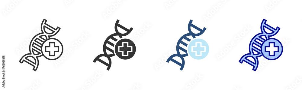 Fototapeta premium Biomedicine Icon Set. Designed In Multi Style