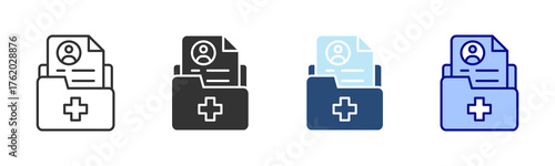 Health Report Icon Set. Designed In Multi Style